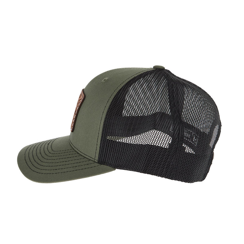 Mayatex Loden and Black Leather Patch Mesh Back Cap
