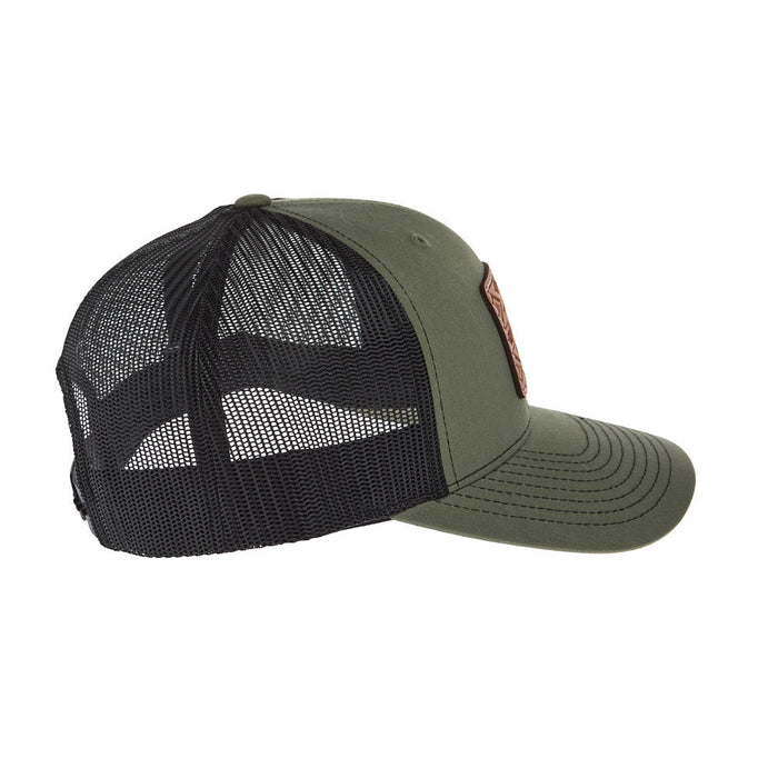 Mayatex Loden and Black Leather Patch Mesh Back Cap