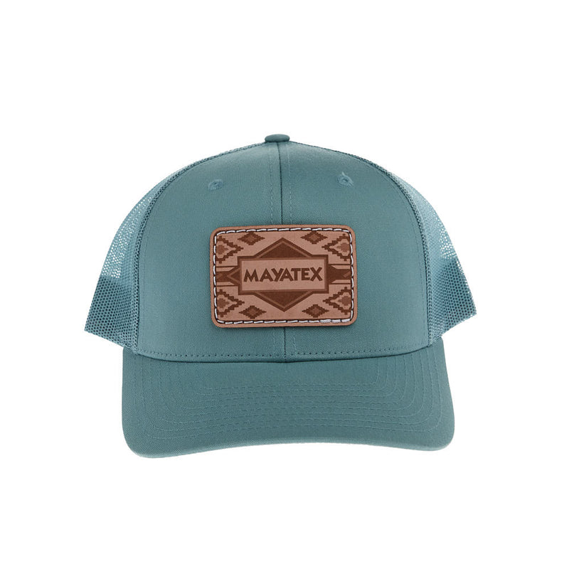 Mayatex Smoke Blue Leather Patch Mesh Back Cap