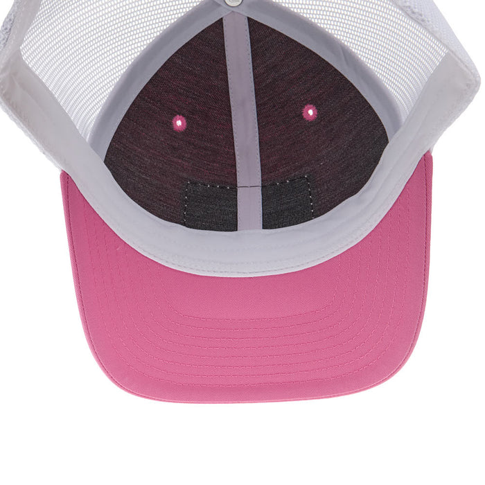 Mayatex Hot Pink and White Leather Patch Mesh Back Cap