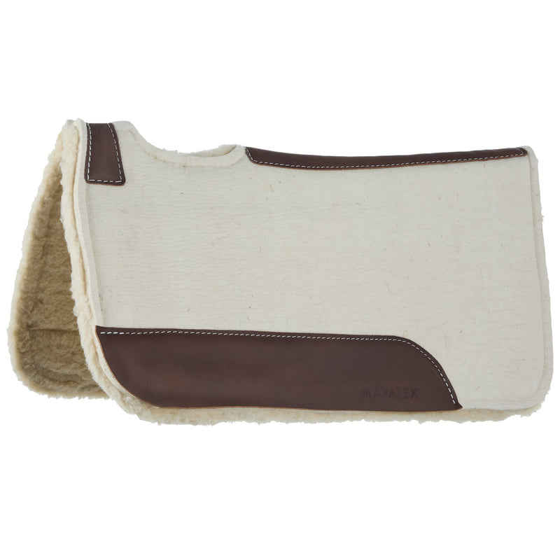 Mayatex Natural 1in 31x30 Felt Fleece Bottom Roper Saddle Pad