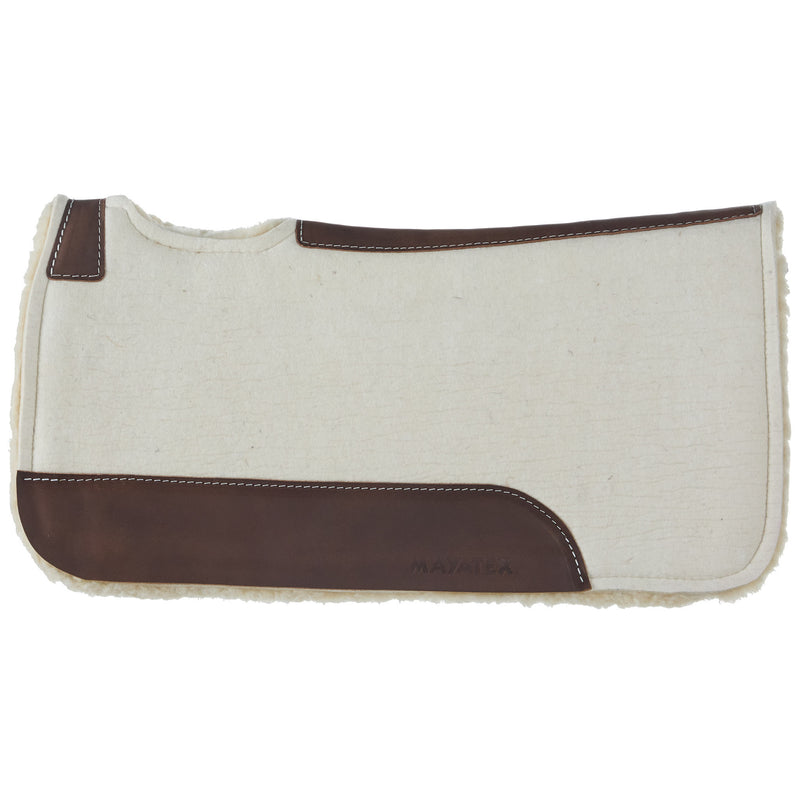 Mayatex Natural 1in 31x30 Felt Fleece Bottom Roper Saddle Pad