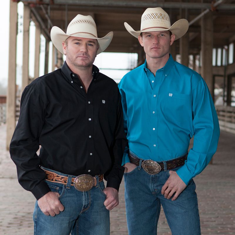 Cinch Men's Black Pinpoint Oxford Long Sleeve Shirt