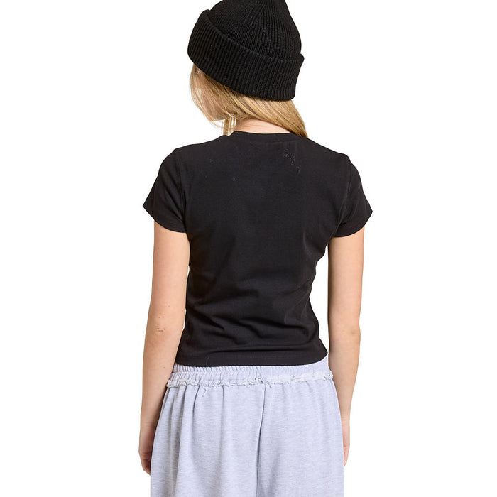 Mimosa Women's Black Fitted Short Sleeve Tee Shirt
