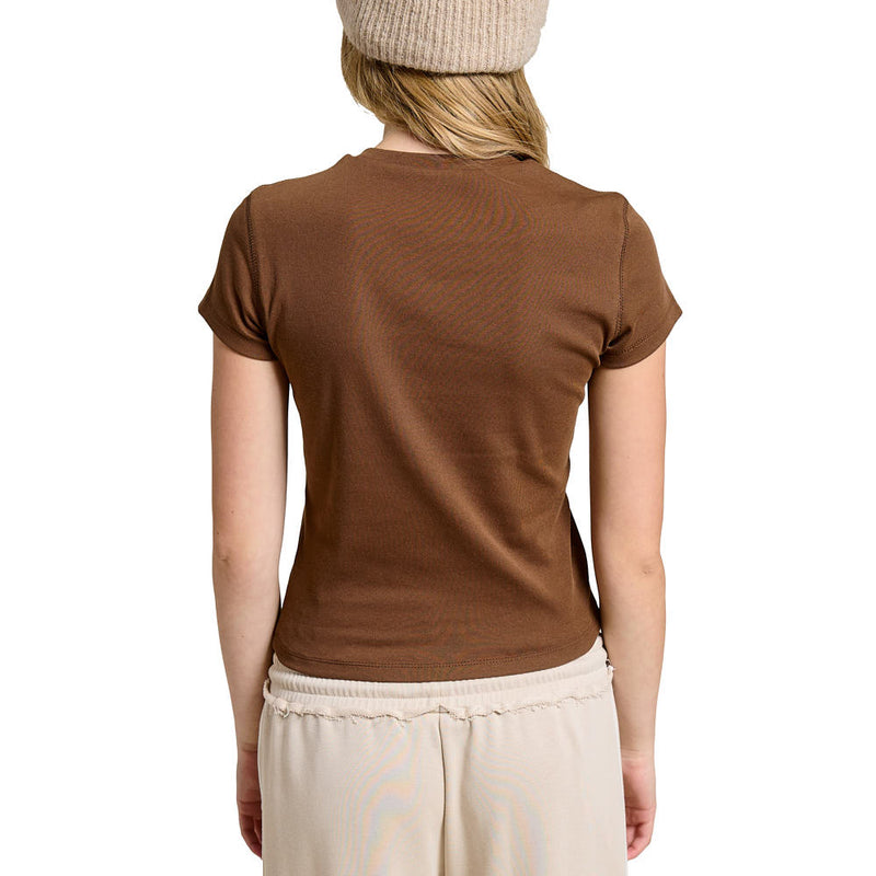 Mimosa Women's Chocolate Fitted Short Sleeve Tee Shirt