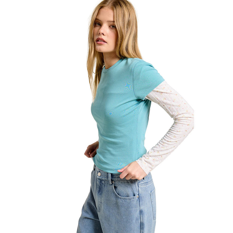 Mimosa Women's Jade Fitted Short Tee Shirt