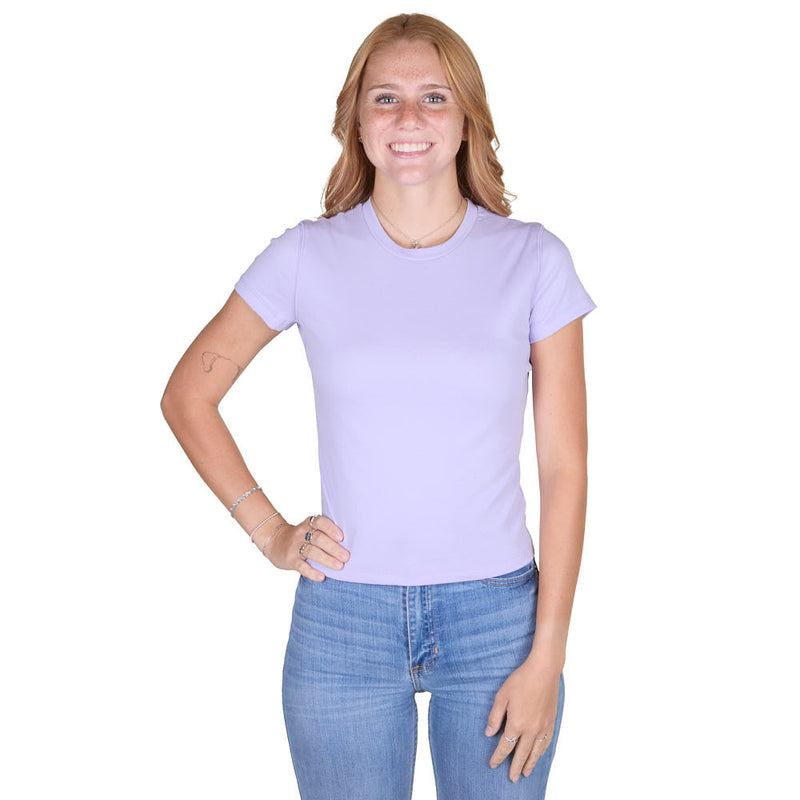 Mimosa Women's Lavender Fitted Short Sleeve Tee Shirt