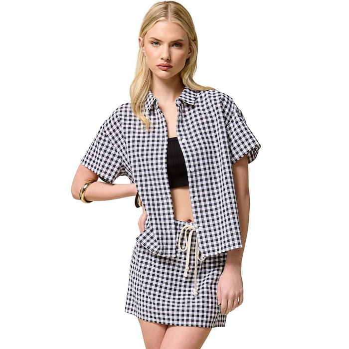 Mimosa Women's Gingham Short Sleeve Shirt
