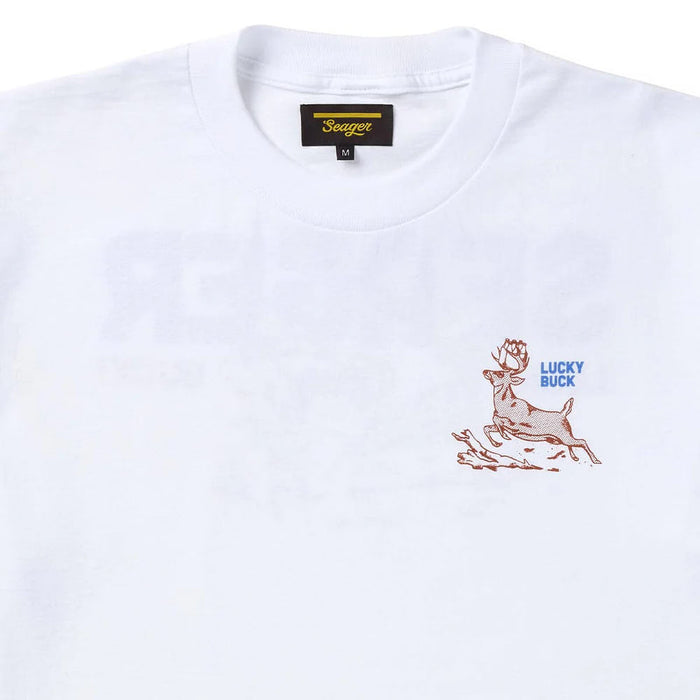 Seager Inc Men's Lucky Buck White Tee Shirt
