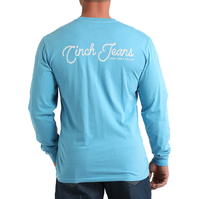 Cinch Men's Blue Logo Long Sleeve Tee Shirt