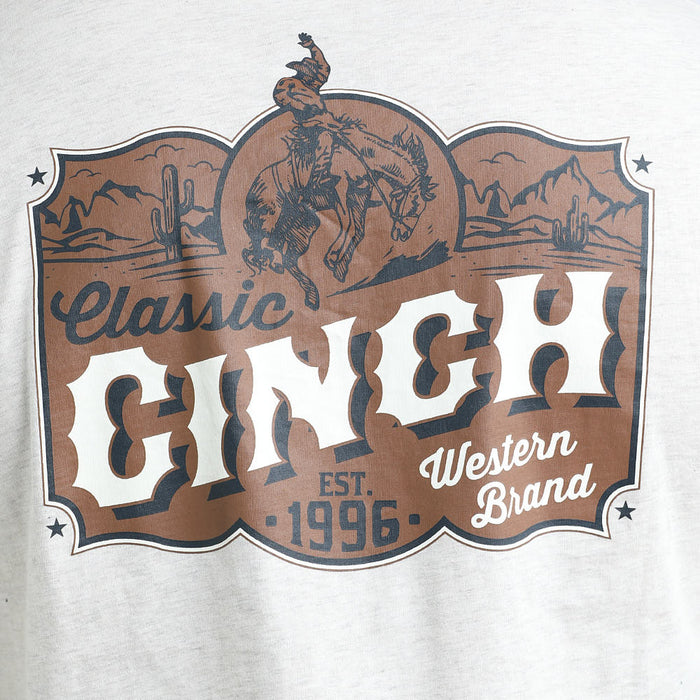Cinch Men's Western Brand Long Sleeve Cream Tee Shirt