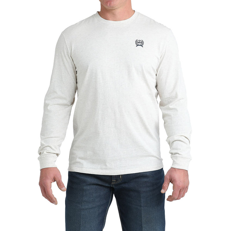 Cinch Men's Western Brand Long Sleeve Cream Tee Shirt