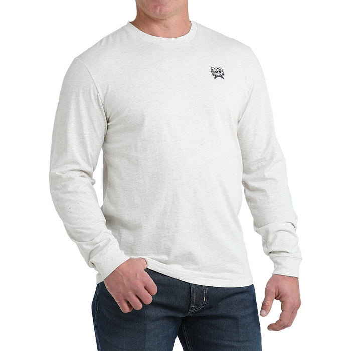 Cinch Men's Western Brand Long Sleeve Cream Tee Shirt