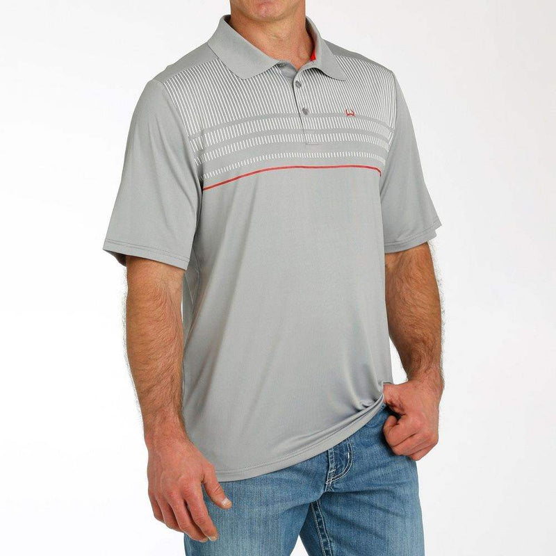 Cinch Men's Grey ArenaFlex Polo