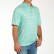 Cinch Men's Turquoise ArenaFlex Polo