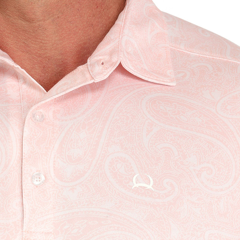 Cinch Mens ArenaFlex Pink Polo