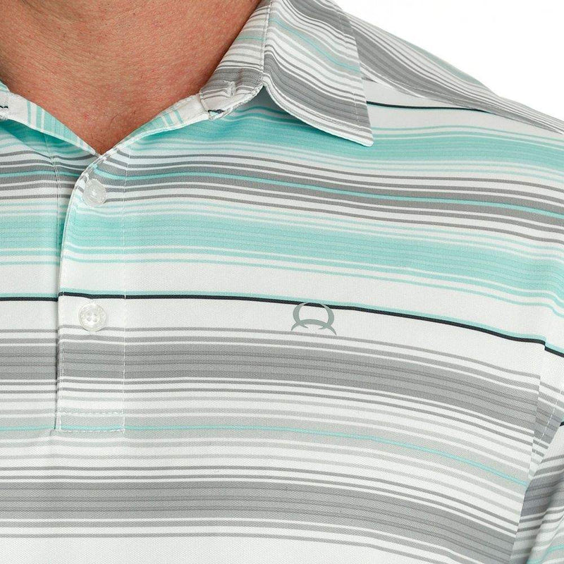 Cinch Men's ArenaFlex White Stripe Polo