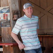 Cinch Men's ArenaFlex White Stripe Polo