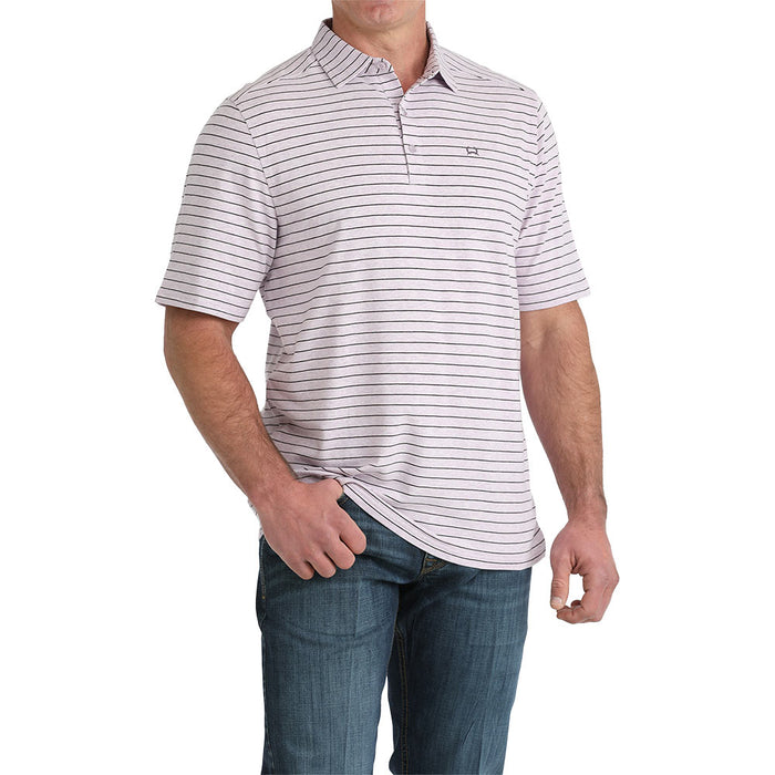 Cinch Men's Lilac Stripe Short Sleeve ArenaFlex Polo
