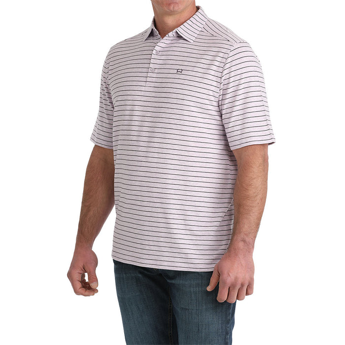 Cinch Men's Lilac Stripe Short Sleeve ArenaFlex Polo