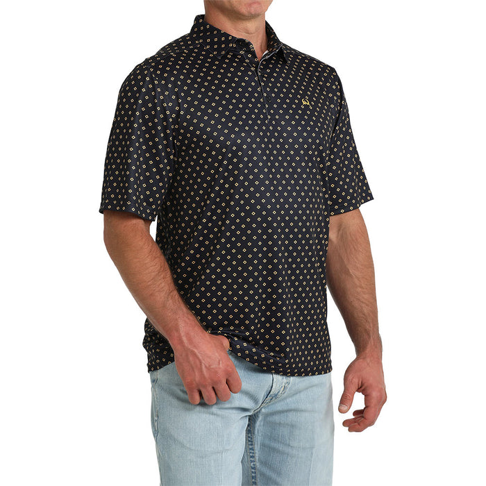 Cinch Men's Navy Diamond Print Polo