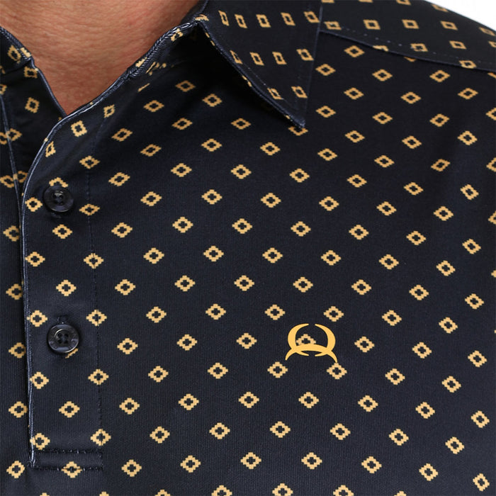 Cinch Men's Navy Diamond Print Polo