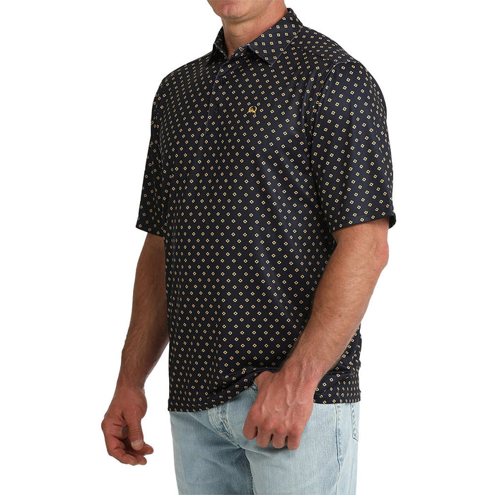 Cinch Men's Navy Diamond Print Polo