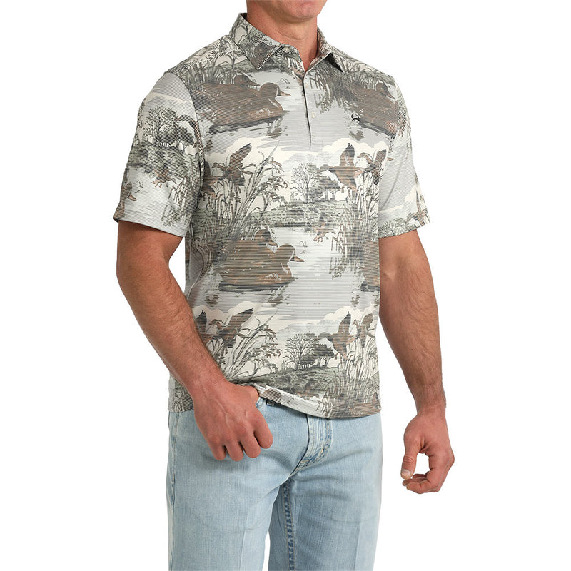 Cinch Men's Duck Print Arena Flex Polo