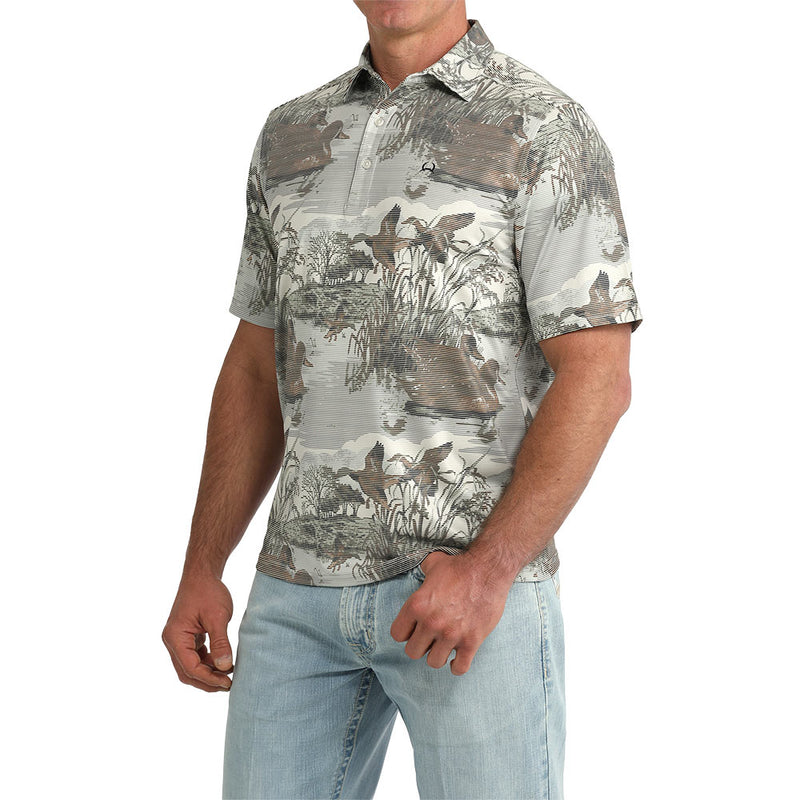 Cinch Men's Duck Print Arena Flex Polo