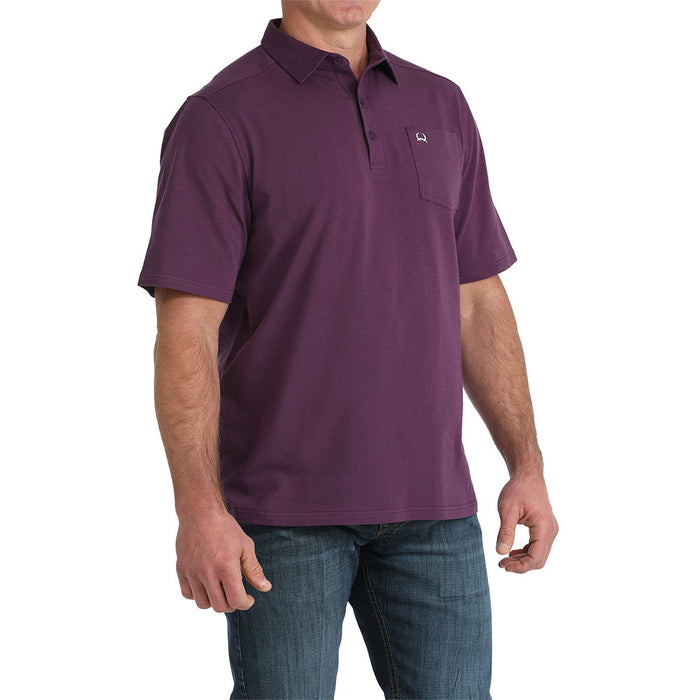 Cinch Men's Purple Print Short Sleeve ArenaFlex Polo