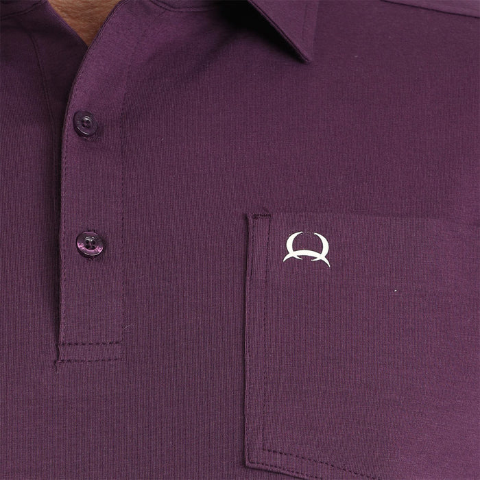 Cinch Men's Purple Print Short Sleeve ArenaFlex Polo