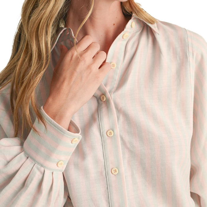 En Merci En Wom Pink Blue Stripe Batwing Top