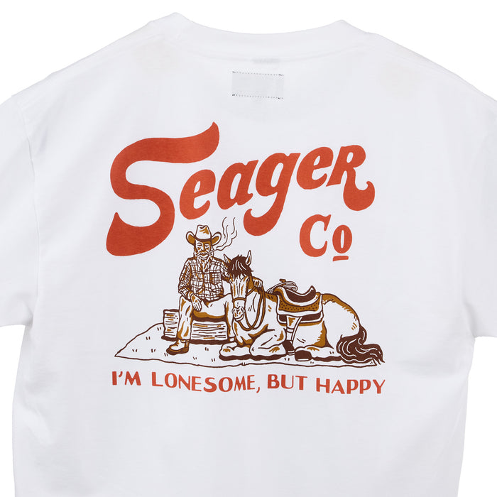 Seager Inc Men's White Lonesome Tee Shirt