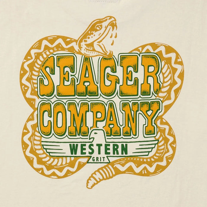 Seager Inc Men's Rattler Vintage White Tee Shirt