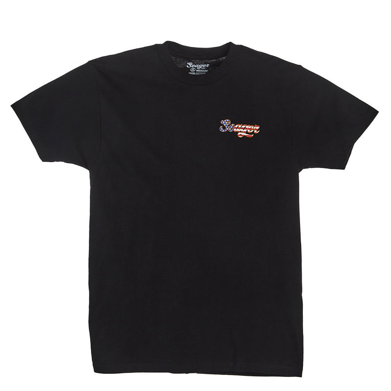 Seager Inc Men's USA Russ Vintage Black Tee Shirt