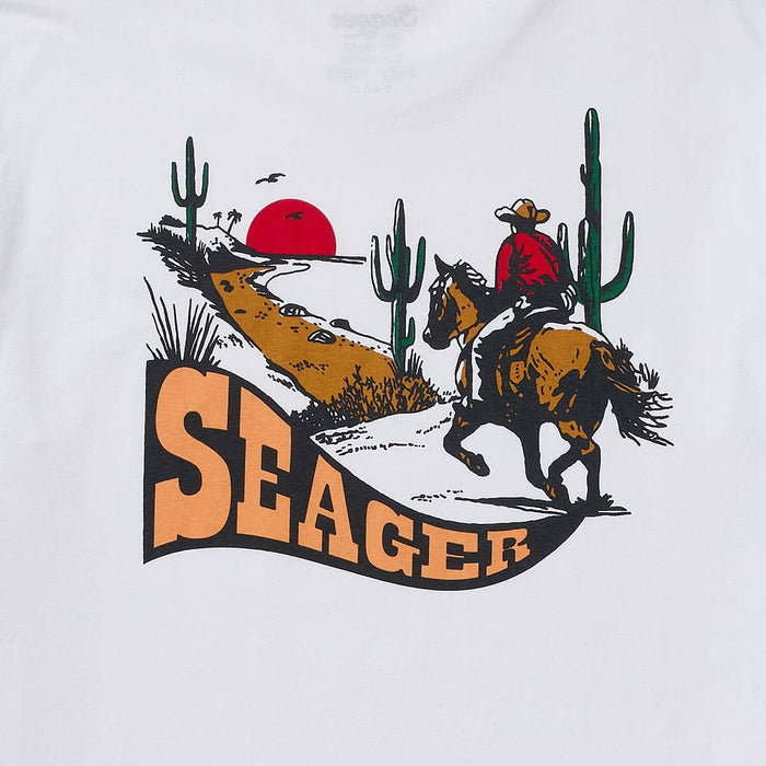 Seager Inc Men's White Long Ride Tee Shirt