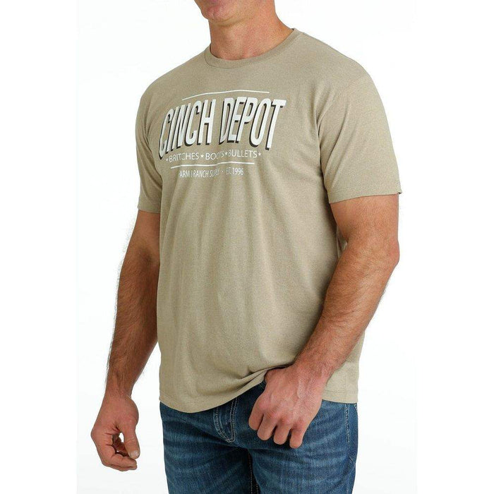 Cinch Mens Short Sleeve Khaki Tee