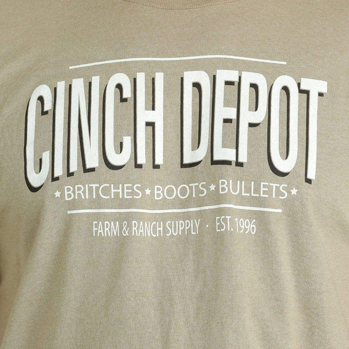 Cinch Mens Short Sleeve Khaki Tee