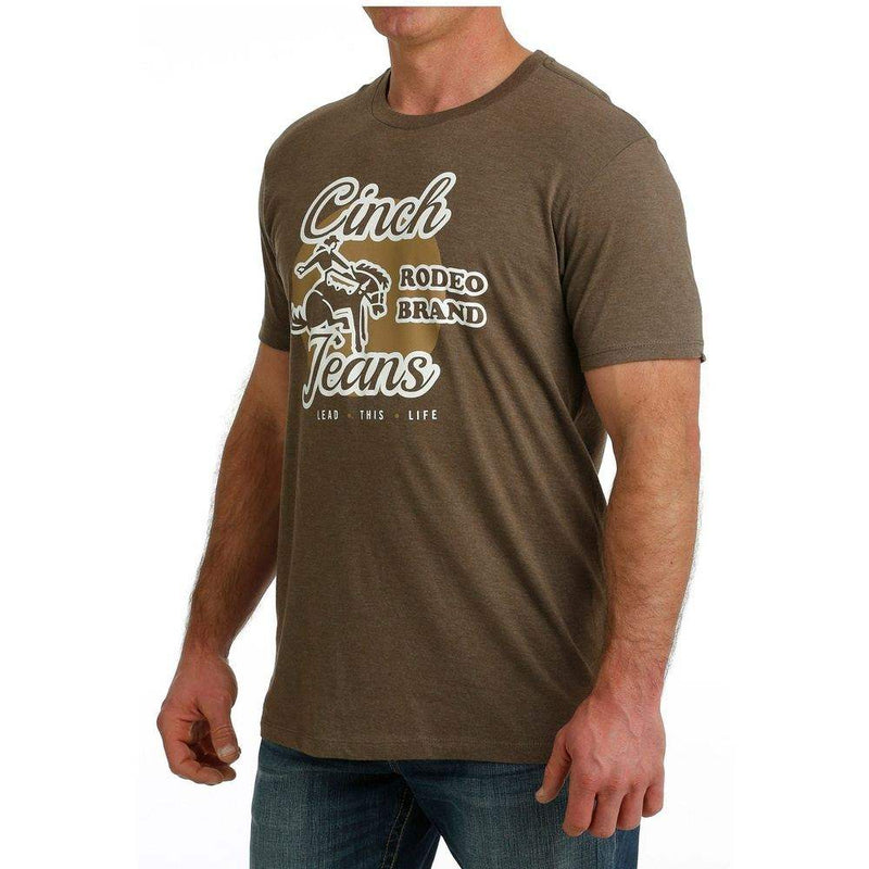 Cinch Men's Brown Logo Tee