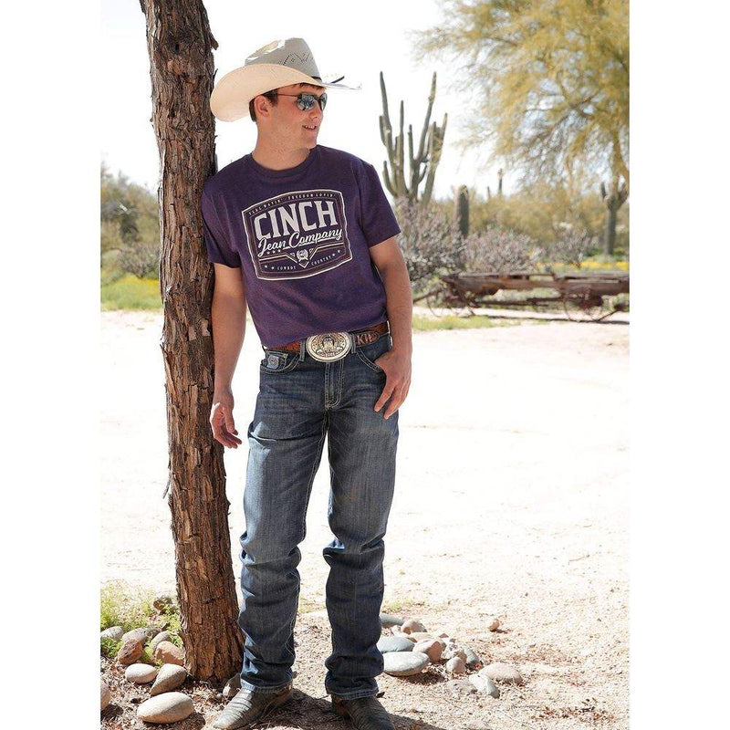 Cinch Men's Purple Logo Tee