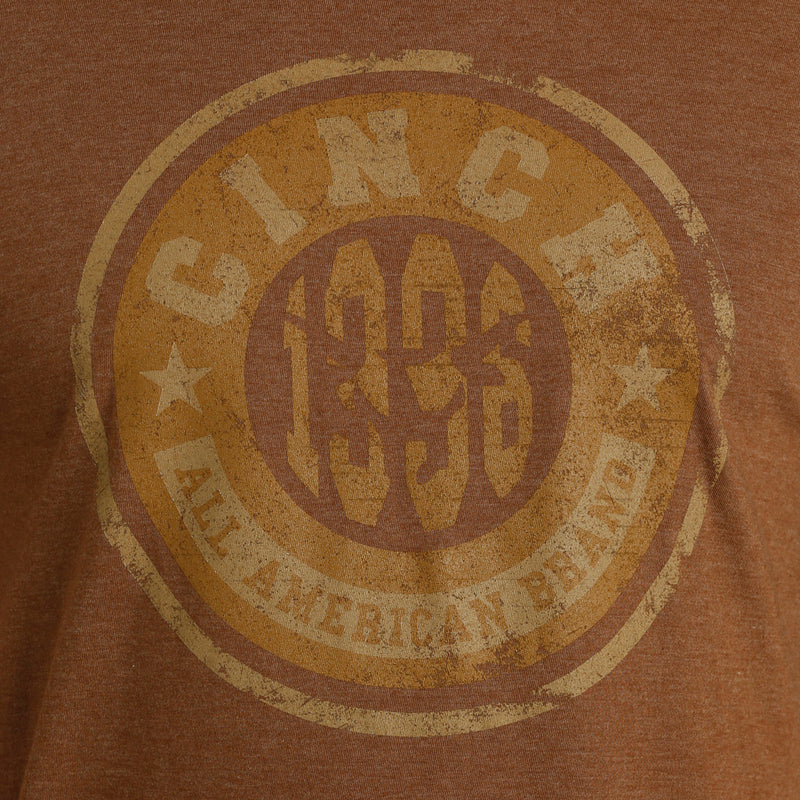 Cinch Men's Brown Logo Tee