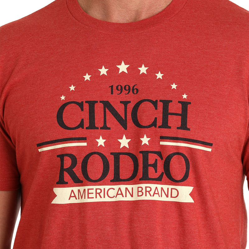 Cinch Men's Red Logo Tee