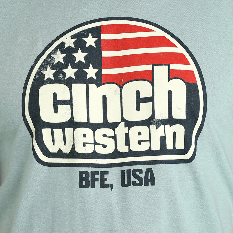 Cinch Men's Green American Flag Tee