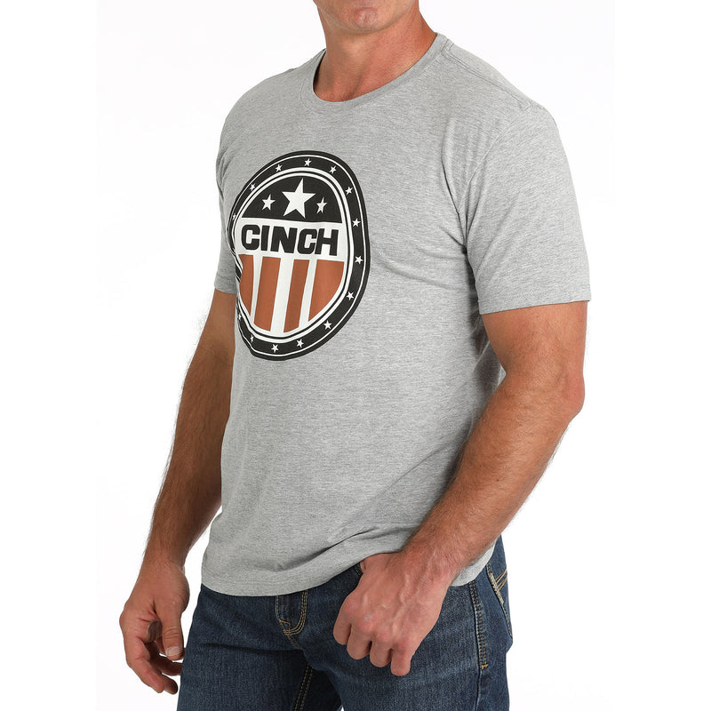 Cinch Men's Grey Logo Tee