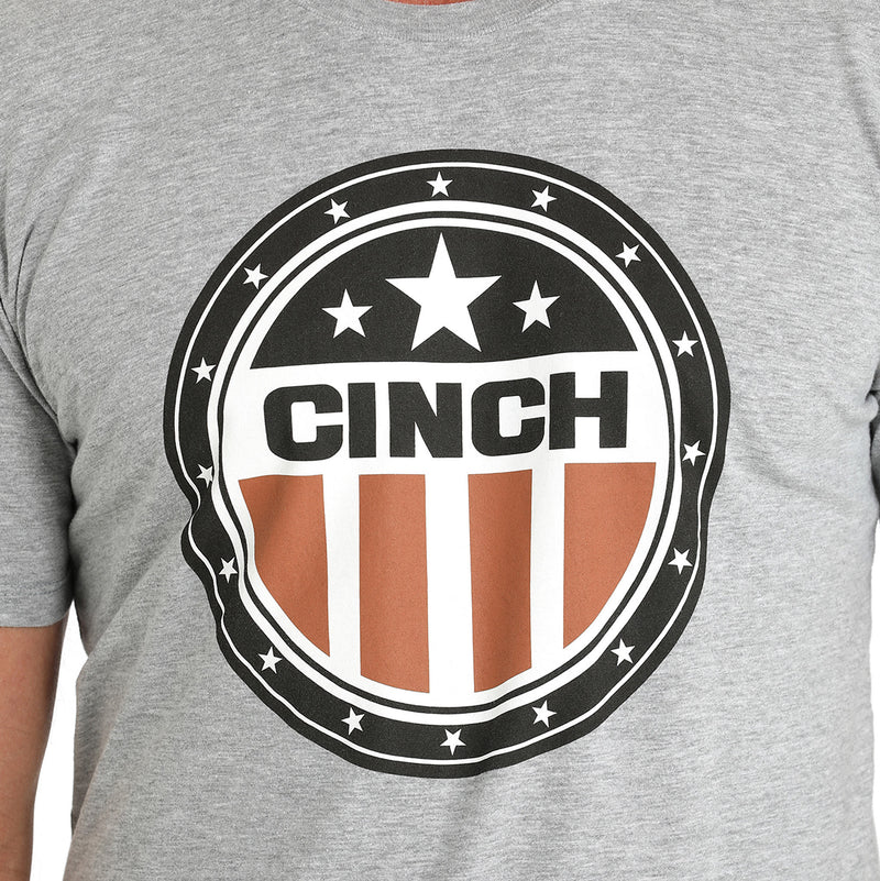 Cinch Men's Grey Logo Tee