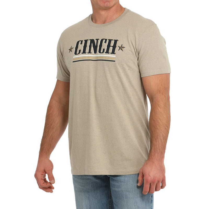 Cinch Men's Tan Crew Neck Tee