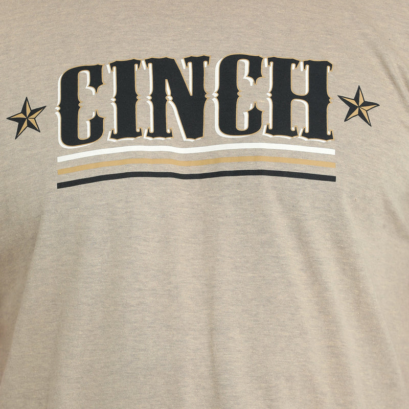 Cinch Men's Tan Crew Neck Tee