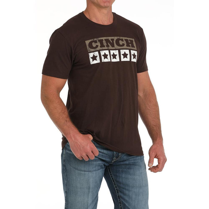 Cinch Men's Brown Star Logo Short Sleeve T-shirt