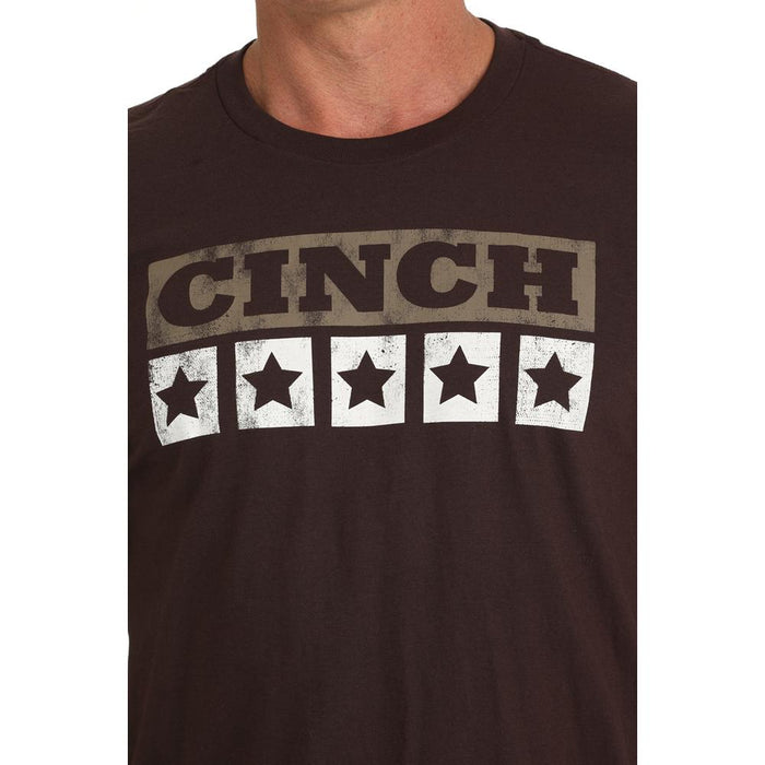 Cinch Men's Brown Star Logo Short Sleeve T-shirt