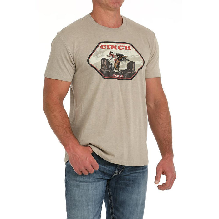 Cinch Mens Bucking Horse Khaki T-shirt